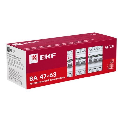 Выключатель автоматический модульный 1п C 25А 4.5кА ВА 47-63 PROxima EKF mcb4763-1-25C-pro фото 4