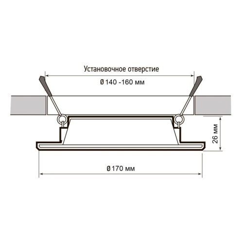 Светильник светодиодный PLED DL7 18Вт 6500К IP54 1530лм WH встраив. бел. Pro JazzWay 5069107 фото 6