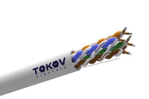 Кабель витая пара U/UTP 4х2х24 AWG кат.5E CCA PVC indoor Fluke tested 305м (м) TOKOV ELECTRIC TKL-C06-U42CCA-5E-305-PVC